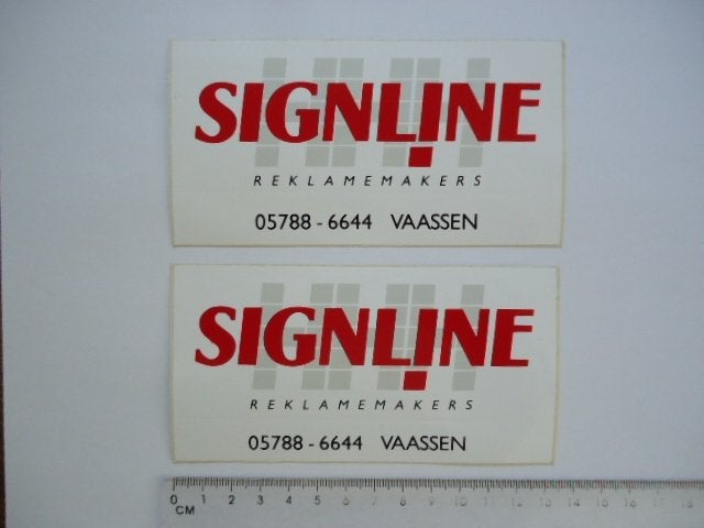 sticker oud SIGNLINE Vaassen reclame reklame, Verzenden, Zo goed als nieuw, Bedrijf of Vereniging
