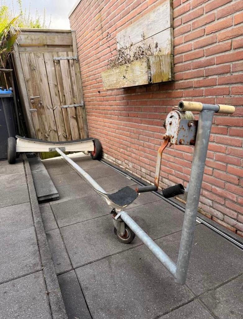 Handtrailer / strandtrailer 3,5m voor (zeil)bootjes tot 4m, Ophalen, Zo goed als nieuw