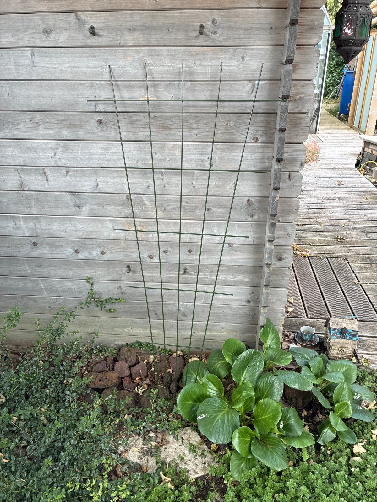 Groen metalen plantenrek voor klimplanten, Ophalen, Gebruikt