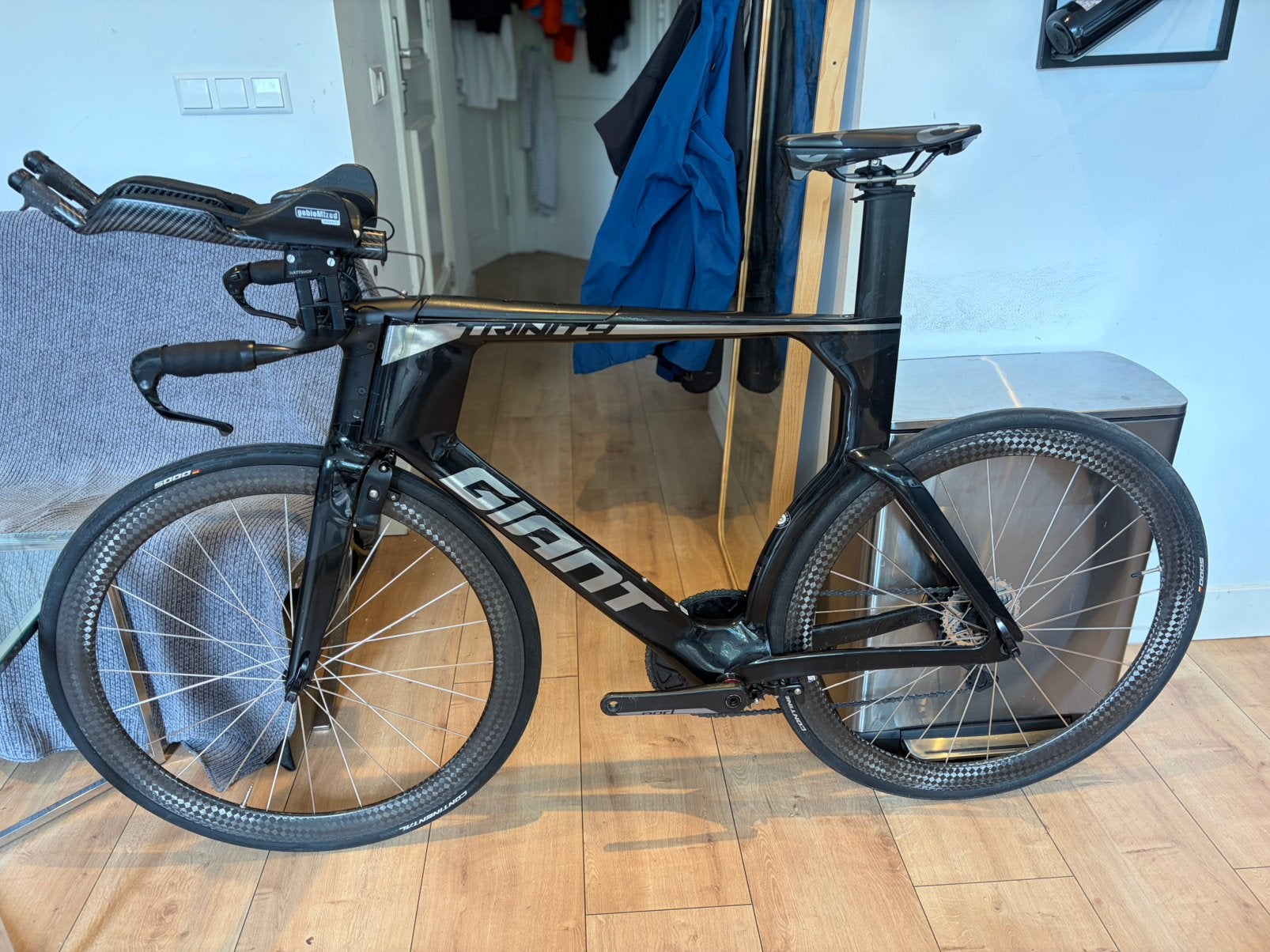 Giant Trinity - Di2 + Powermeter + Wattshop stuur, 28 inch, Carbon, 10 tot 15 versnellingen, Zo goed als nieuw