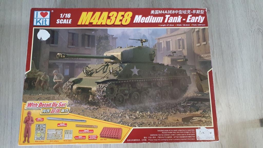1/16 M4A3E8 Sherman met detail up set, Overige merken, Tank, Groter dan 1:32, Nieuw