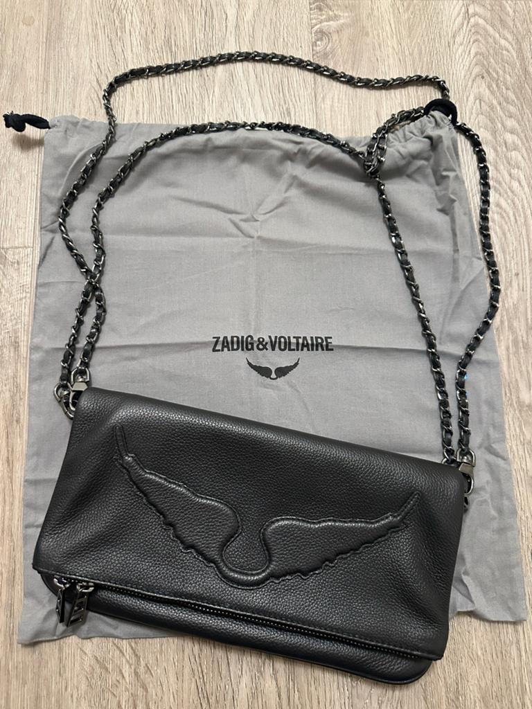 Zadig & Voltaire Rock Nano schoudertasje zwart leer, Sieraden, Tassen en Uiterlijk, Tassen | Damestassen, Zo goed als nieuw, Schoudertasje