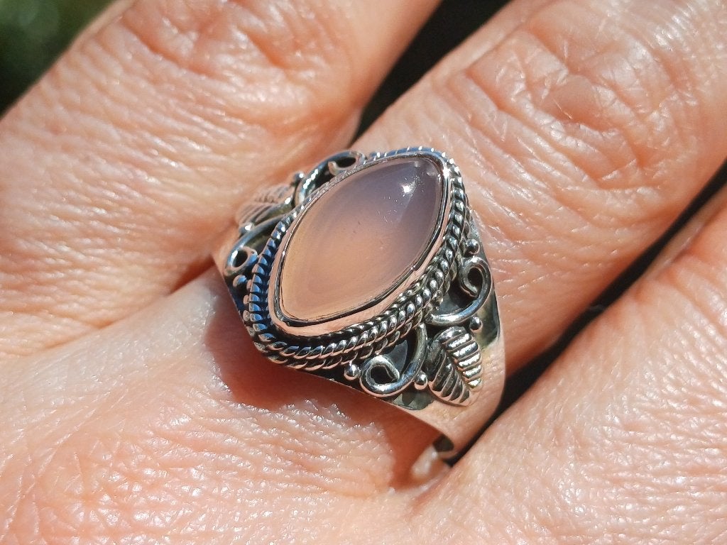 Vanoli 926 zilveren ring met rozen chalcedoon maat 19,75, Sieraden, Tassen en Uiterlijk, Daiva1973@hotmail.com, Vanoli, 19 tot 20