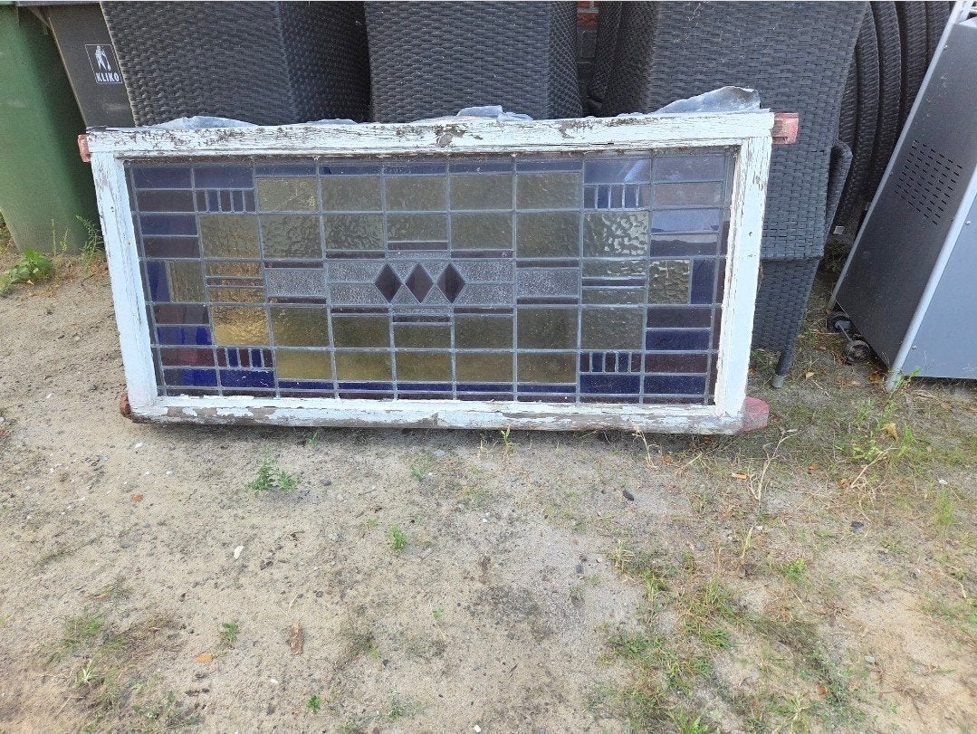 Glas in lood raam uit jaren '30 huis - Leuk voor hobbyist!, Ophalen