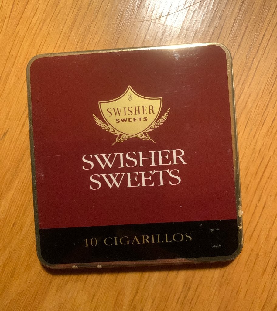 Leeg blikken sigarendoosje Swisher Sweets sigarenblik, Ophalen of Verzenden, Gebruikt, Tabaksdoos of Verpakking