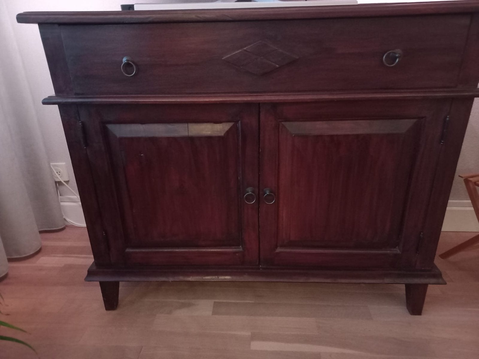 Eetkamerset: Tafel, Dressoir, Kast en 6 Stoelen, Ophalen, Gebruikt, 75 cm of meer, 200 cm of meer
