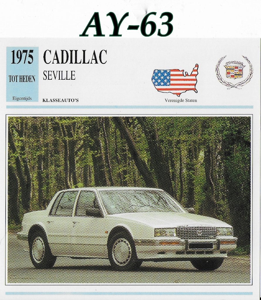 Ay63 autokaart cadillac seville ( 1975 ), Ophalen of Verzenden, Zo goed als nieuw, Auto's