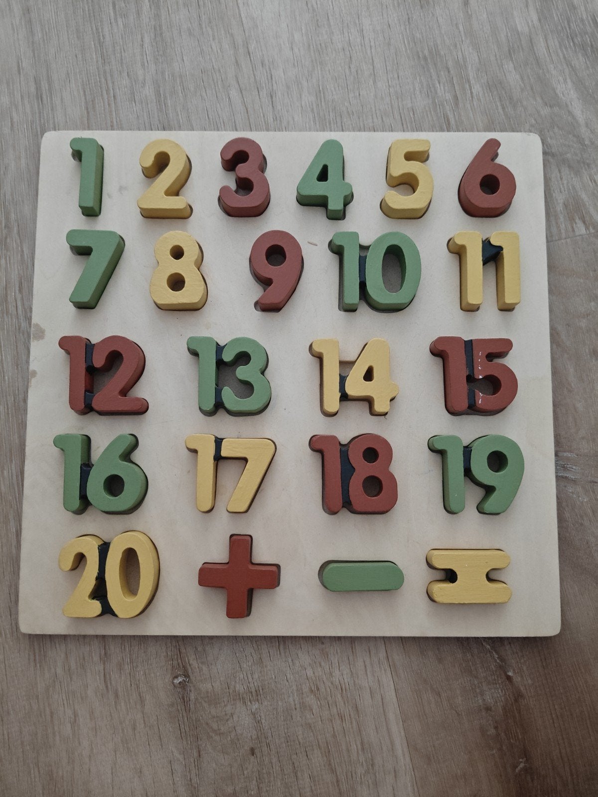 Cijfer puzzel hout, 2 tot 4 jaar, Gebruikt, 10 tot 50 stukjes, Ophalen of Verzenden