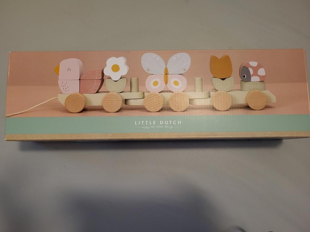 Little Dutch Houten Stapeltrein Bloemen&Vlinders, Kinderen en Baby's, Speelgoed | Houten speelgoed, Ophalen of Verzenden, Zo goed als nieuw