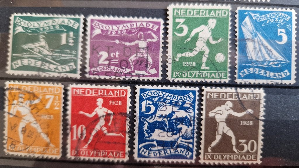 NVPH 212-219 gestempeld. Olympiade 1928 (4)., Postzegels en Munten, Postzegels | Nederland, Verzenden, T/m 1940, Gestempeld