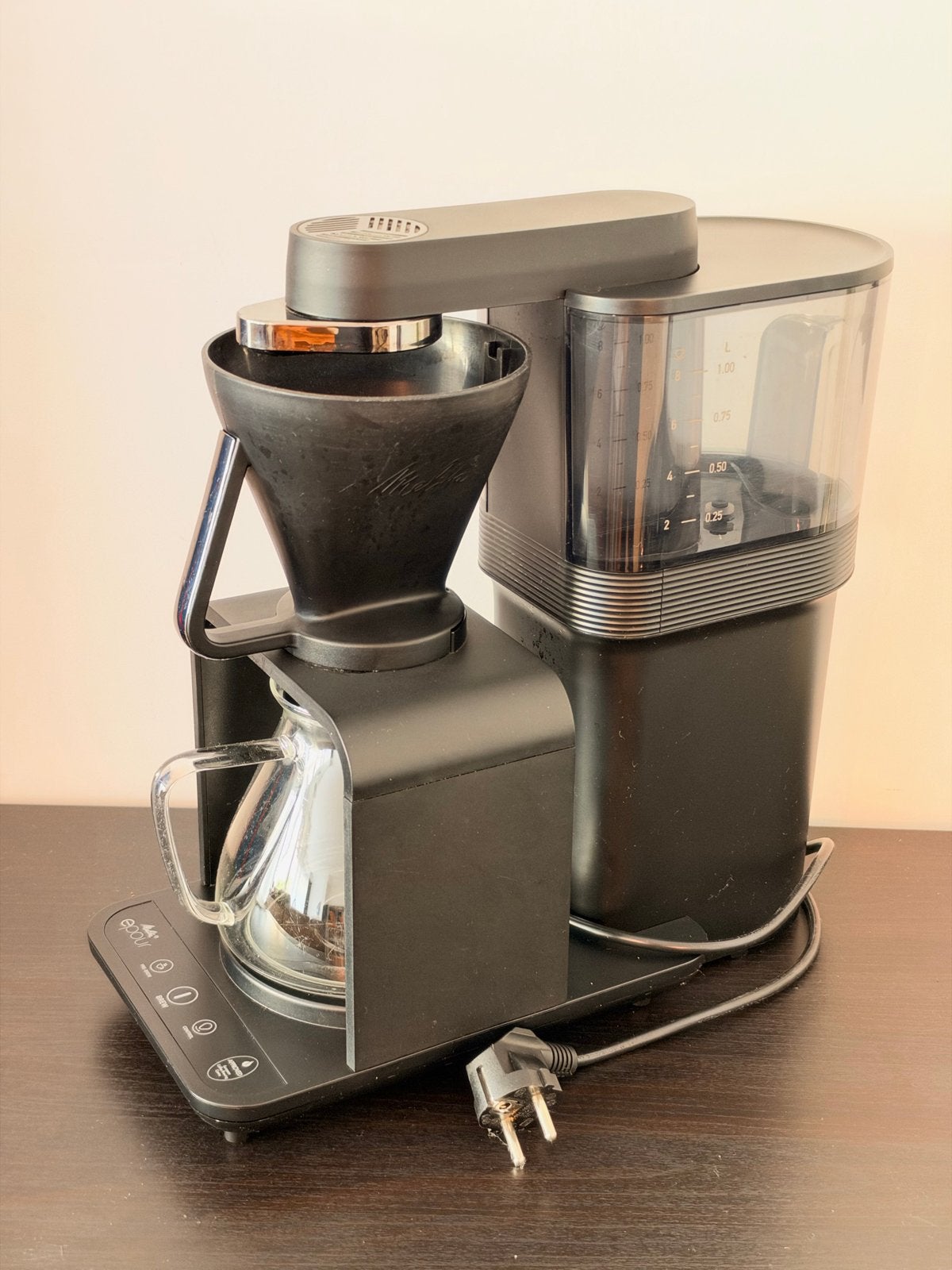 Melitta ePour koffiezetapparaat met GRATIS koffiemolen, Ophalen, Koffiemachine, Gemalen koffie, Zo goed als nieuw