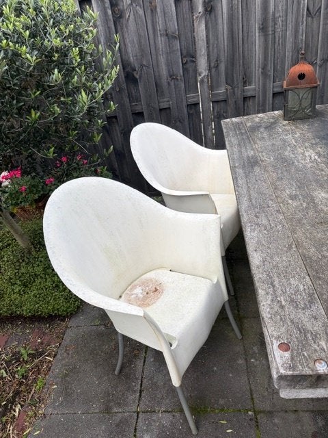 4 lord yo stoelen, Ophalen, Gebruikt, Kunststof, Stapelbaar