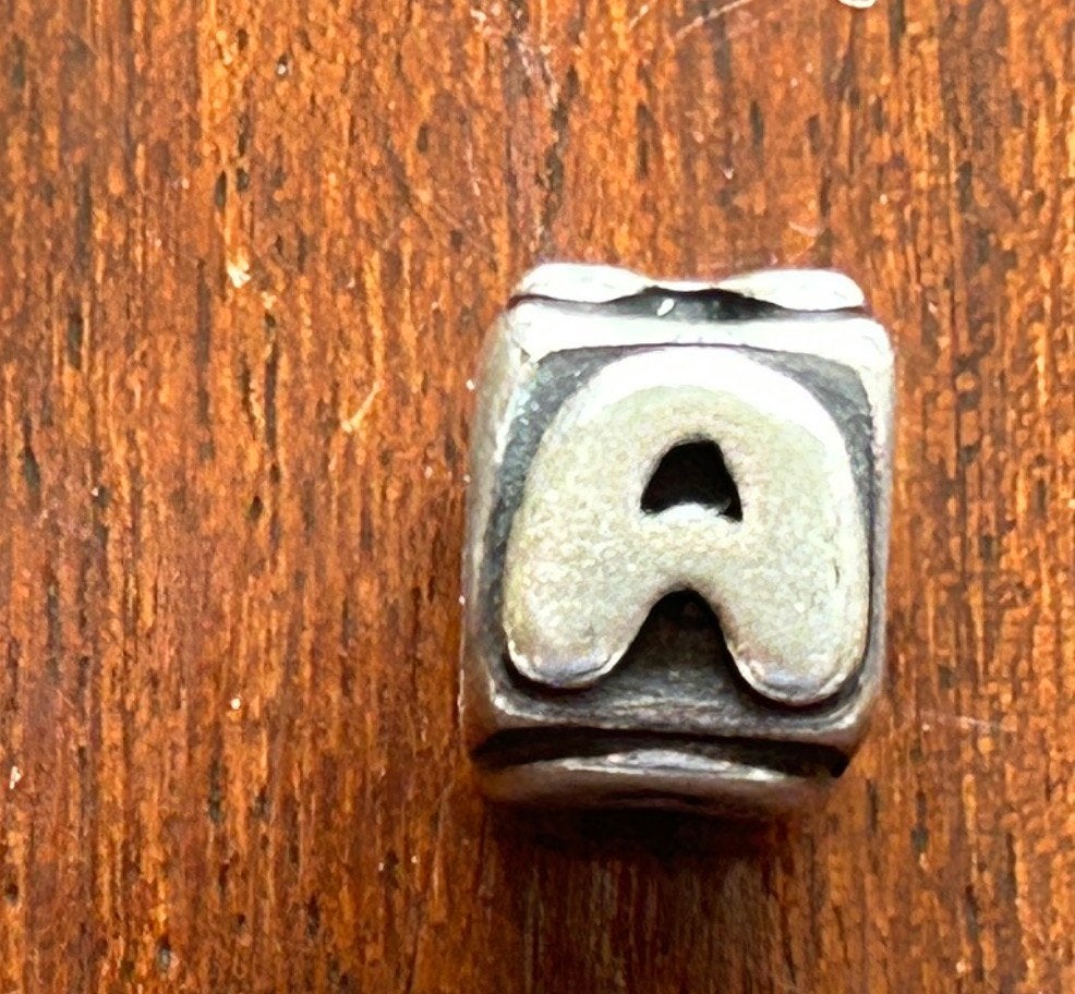 Zilveren Pandora bedel, de letter A, Verzenden, Pandora, Zo goed als nieuw, 1 bedel
