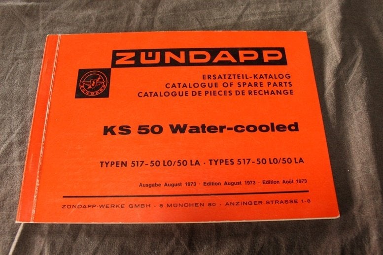 Zündapp KS50 Watercooled 1973  typ 517 ersatzteil katalog, Ophalen of Verzenden, Gebruikt