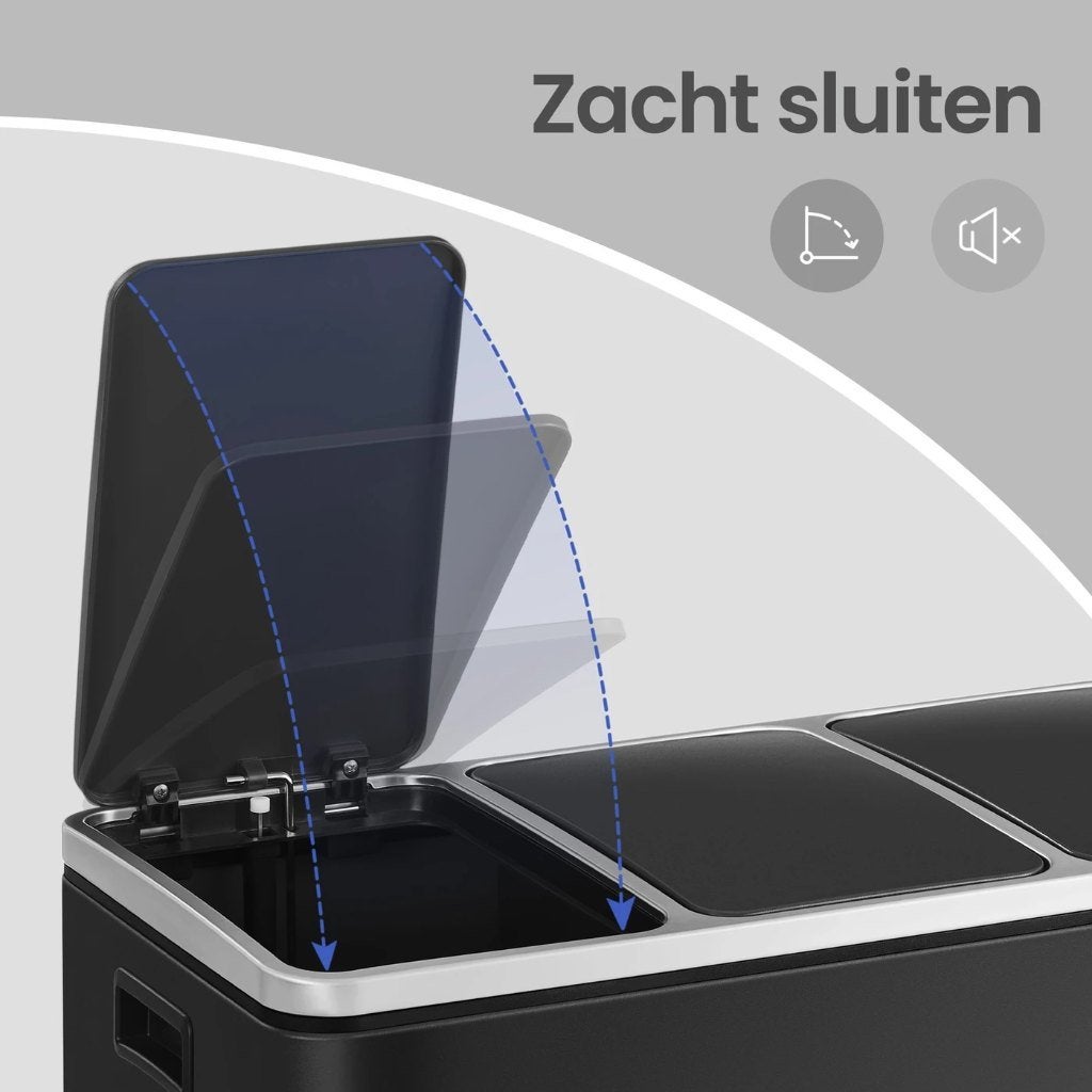 Songmics driedubbele prullenbak – nieuw in verpakking!, 50 – 75, Met pedaal, Nieuw, 40 liter of meer
