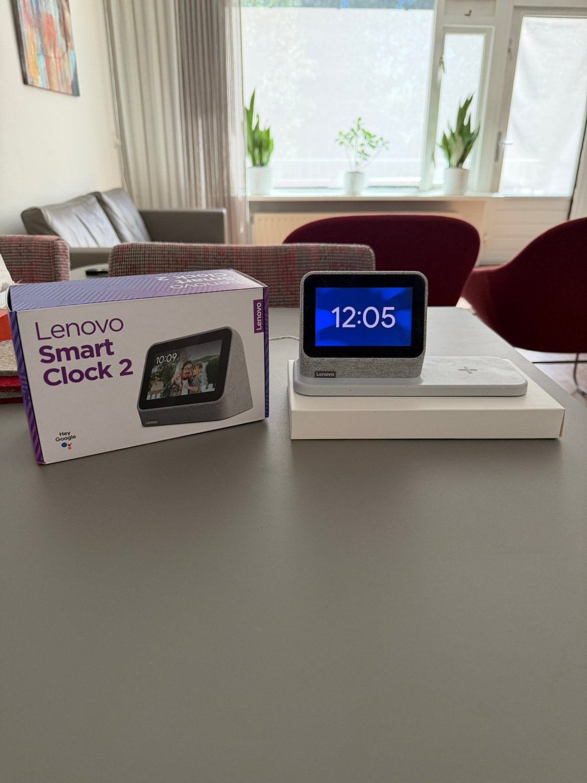 Lenovo Smart Clock 2 + Docking station Grijs, Ophalen of Verzenden, Gebruikt, Minder dan 60 watt, Overige merken