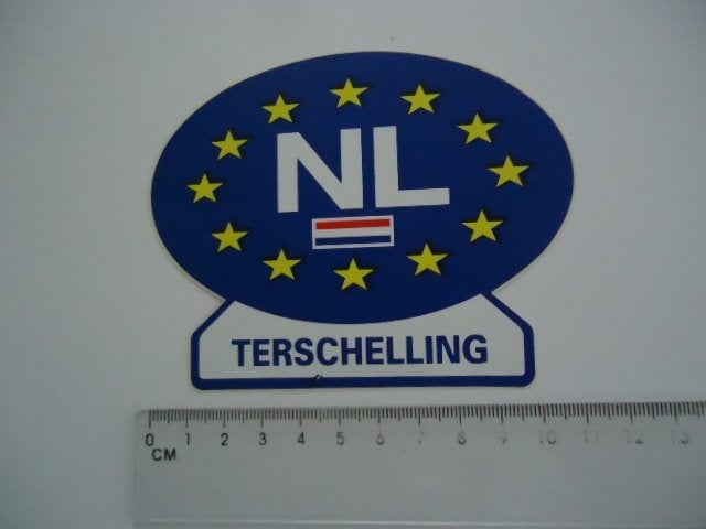 sticker oud NL NEDERLAND Terschelling auto camper caravan, Verzamelen, Stickers, Ophalen of Verzenden, Zo goed als nieuw, Bedrijf of Vereniging