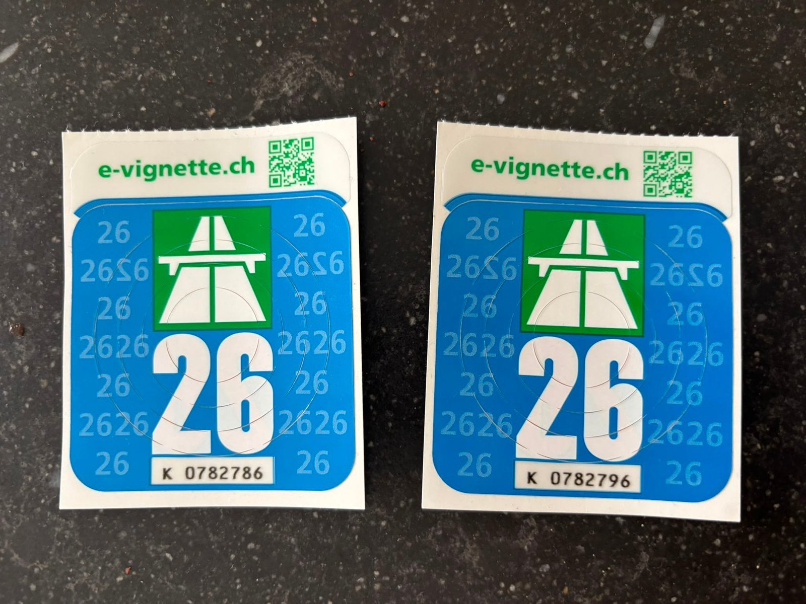 2x Tolvignet/autobahnvignet Zwitserland 2026, Twee personen