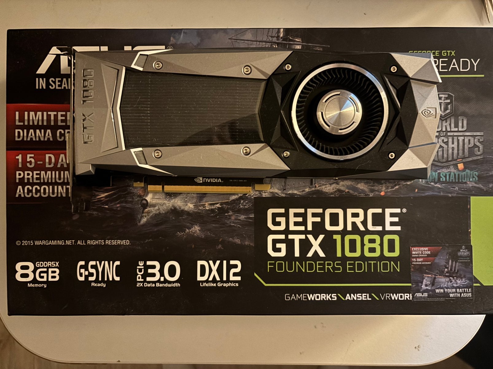 ASUS GTX 1080 Founders Edition, Computers en Software, PCI-Express 3, Ophalen of Verzenden, HDMI, Nvidia