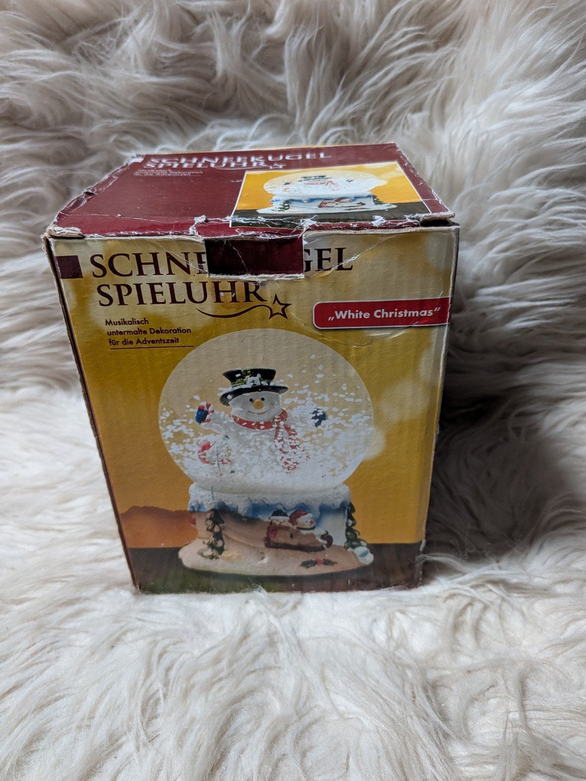 snowglobe sneeuwbol oudje met muziek in orginele doos, Ophalen of Verzenden