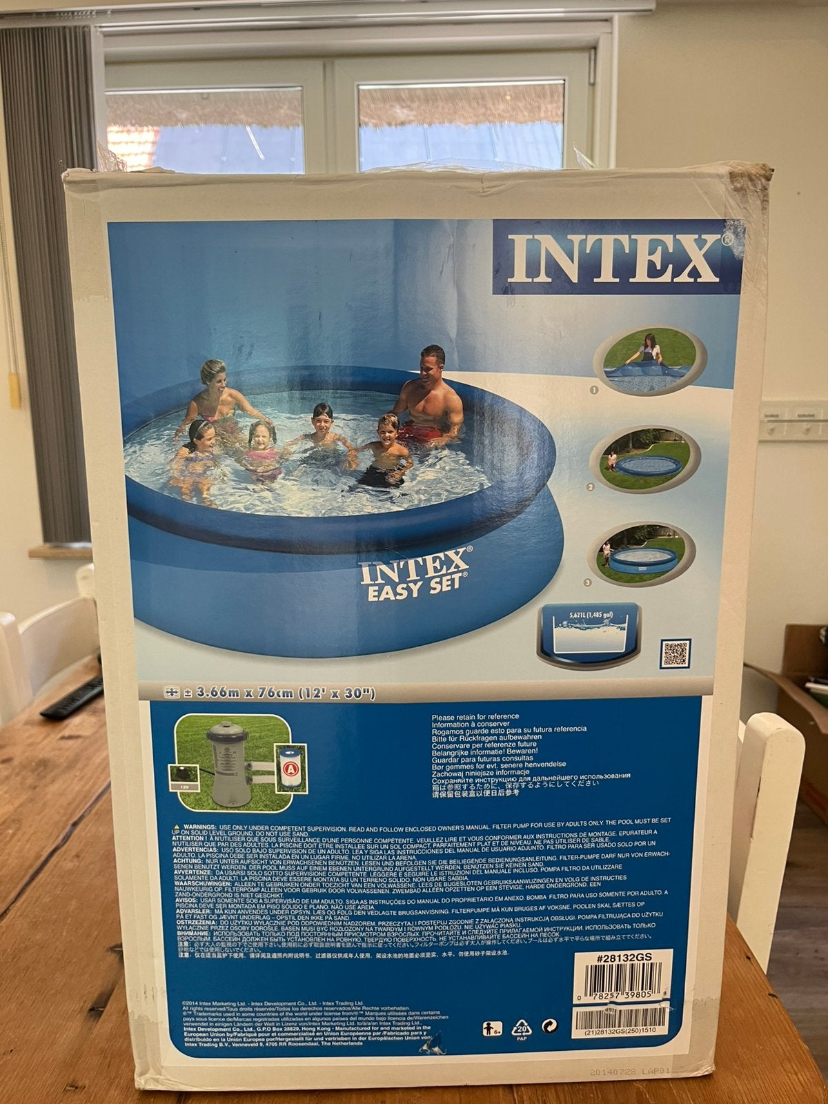 Intex Easy Set Zwembad 3.66m x 76cm - Zo goed als nieuw, Ophalen, Minder dan 80 cm, Rond, 300 cm of meer
