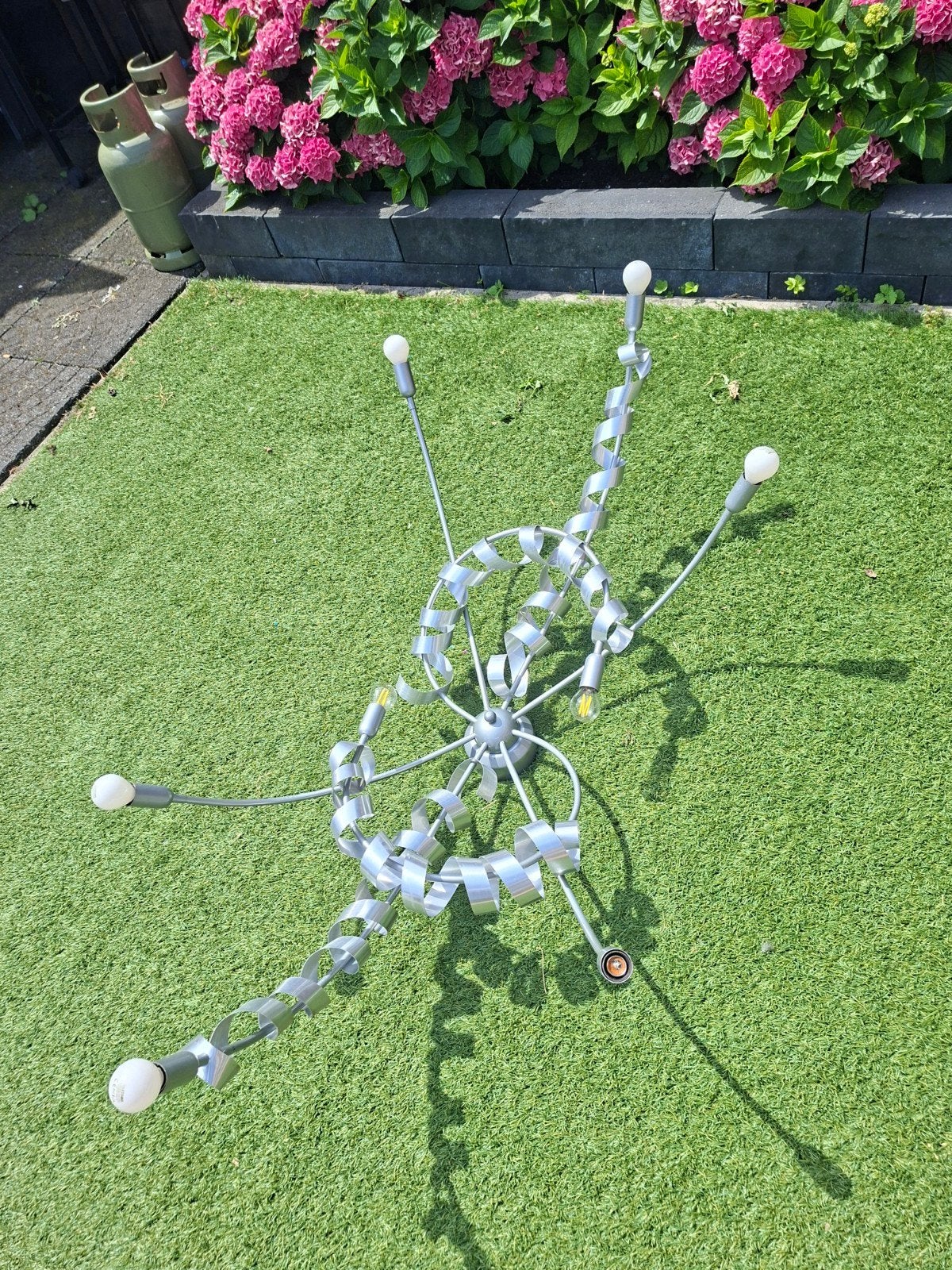 Moderne sputnik lamp met 8 armen, Gebruikt, E14 (klein), Metaal, Modern, Sputnik