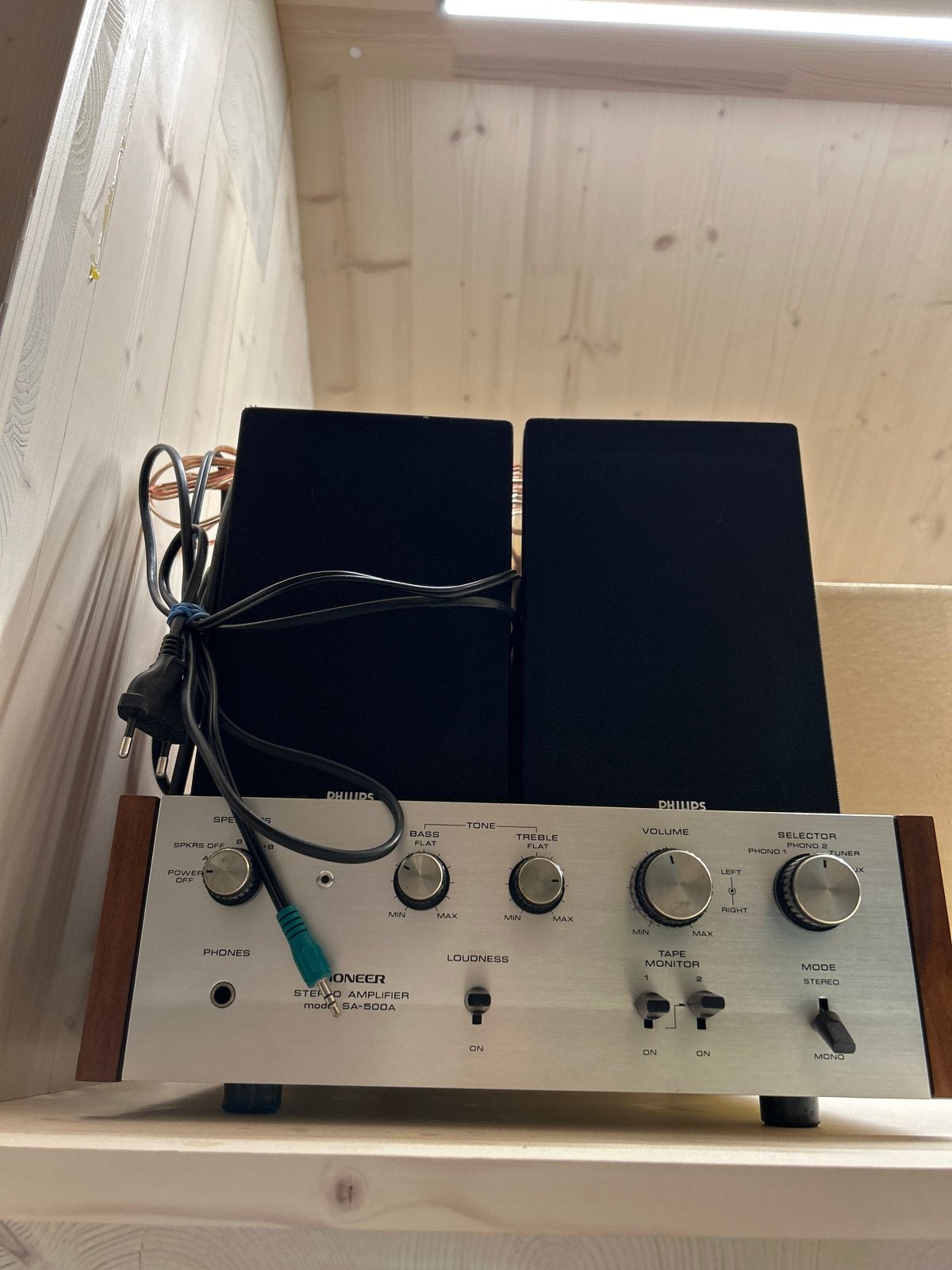 Pioneer SA-500A versterker met Philips boxen, Audio, Tv en Foto, Versterkers en Receivers, Gebruikt, Ophalen of Verzenden, Pioneer