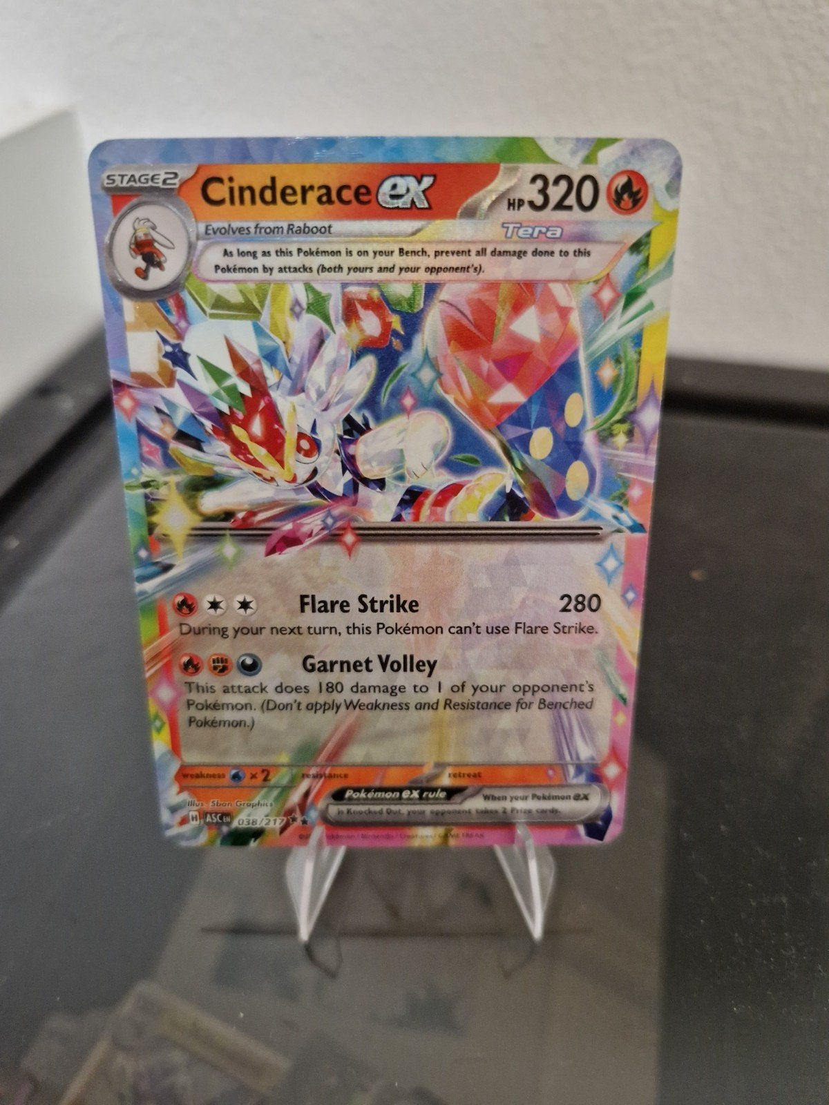 Cinderace ex 038/217, Ophalen of Verzenden, Zo goed als nieuw, Losse kaart, Foil