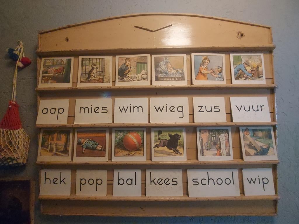 Originele antieke klassikale leesplank compleet met platen, Antiek en Kunst, Ophalen, Natuur en Biologie