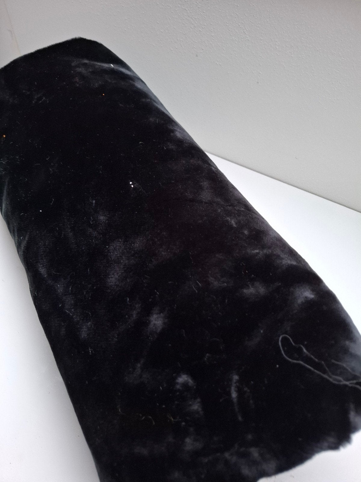 Synthetische bont stoffen., Overige materialen, 120 cm of meer, Zwart, Nieuw