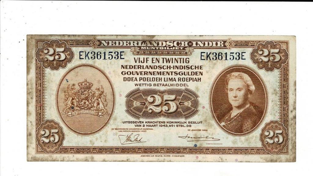 Nederlandsch Indië, 25 gulden 1943, Verzenden, 25 gulden