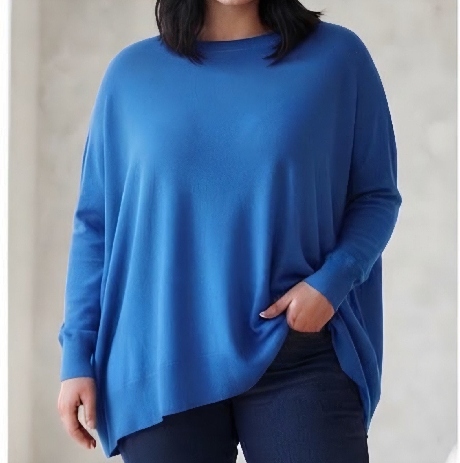 Prachtige flowy nieuwe blauwe trui maat 42, Ophalen of Verzenden