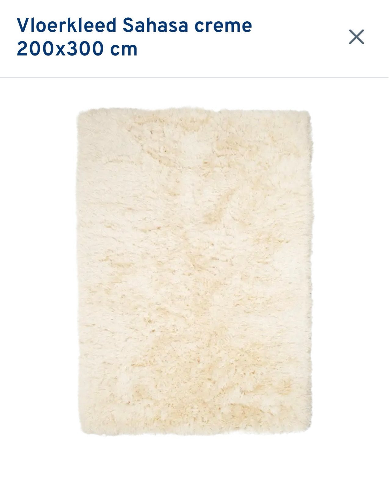Vloerkleed Sahasa creme 200x300 cm, Ophalen, Hoogpolig, 200 cm of meer, Crème