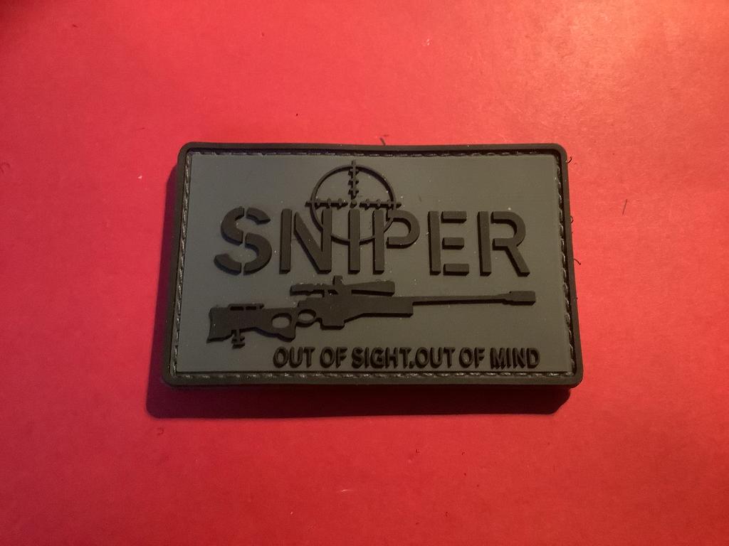 Badge van een Sniper scherpschutter met velcro, Ophalen of Verzenden, Landmacht, Nederland, Embleem of Badge