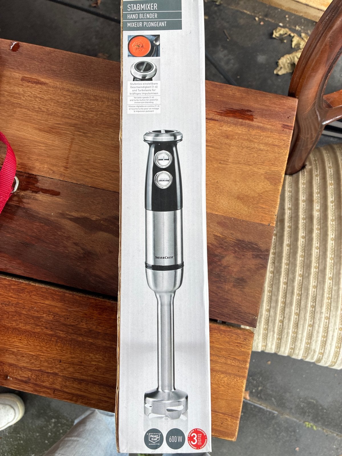 SilverCrest Stabmixer Handblender 600W - Nieuw in doos, Minder dan 1 liter, Ophalen of Verzenden, Nieuw, 3 snelheden of meer