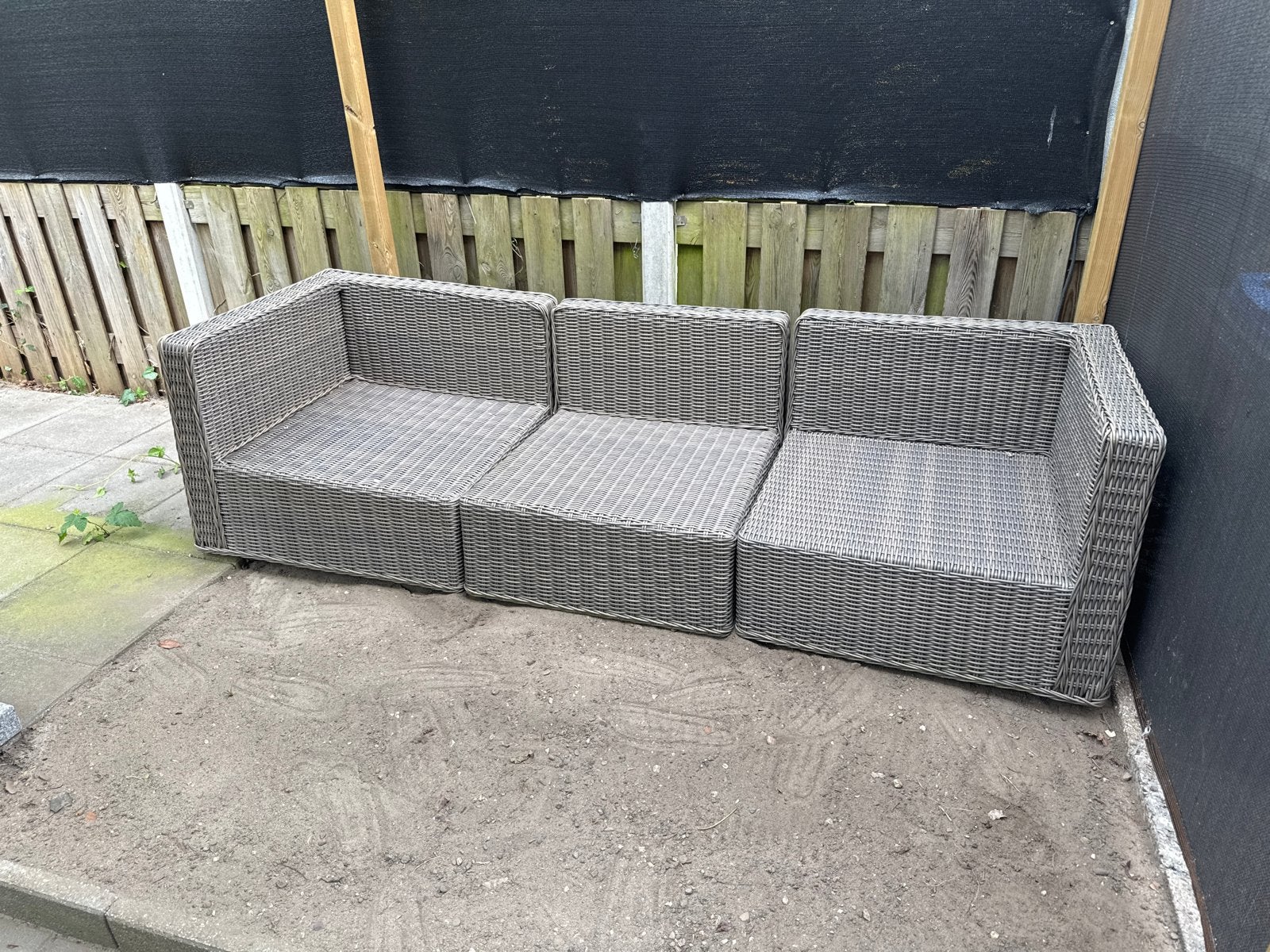 Bois de Luc bank met losse stoel, Tuin en Terras, Gebruikt, 3 zitplaatsen, Ophalen of Verzenden, Loungeset