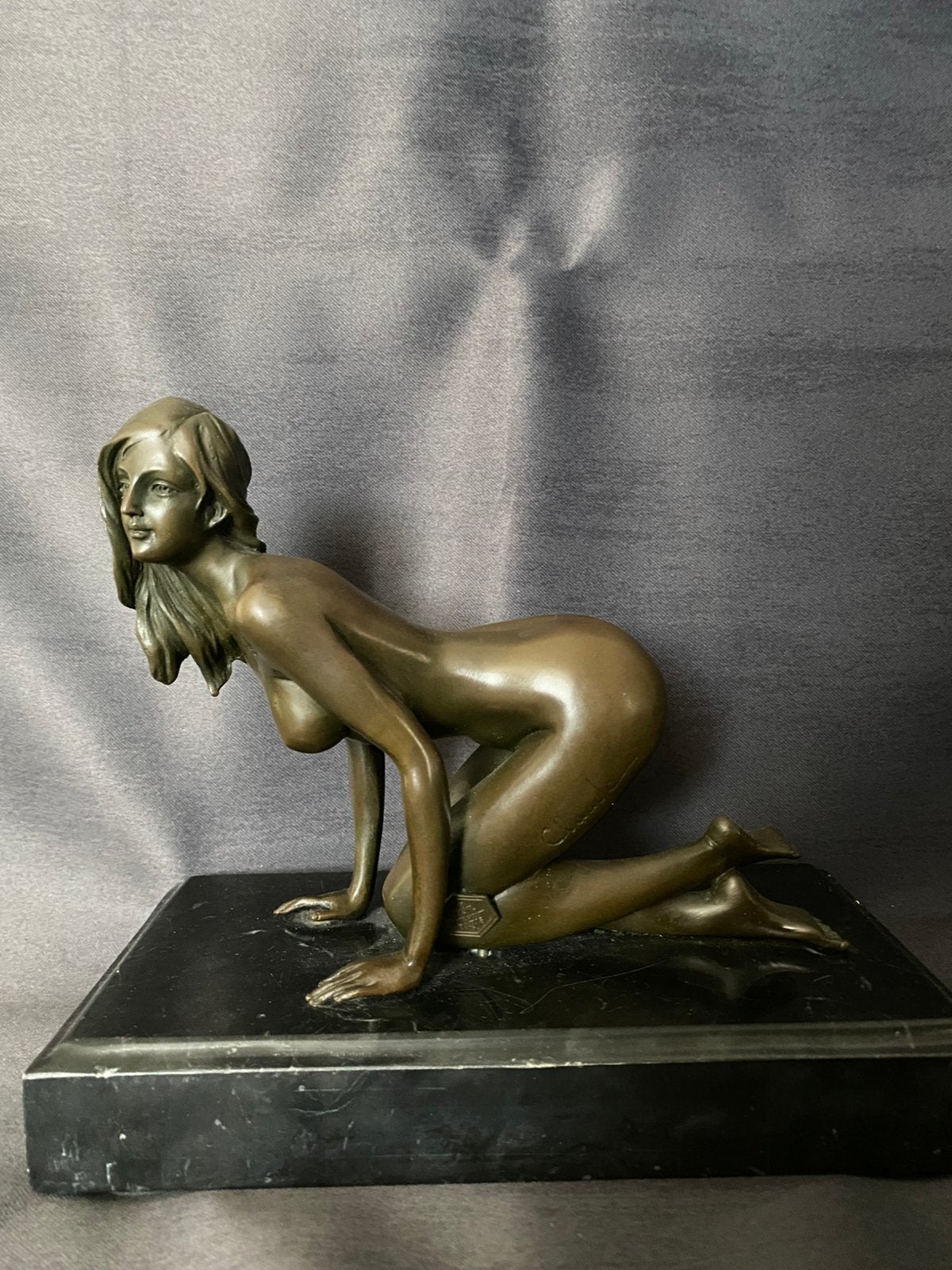 Bronzen dame, Antiek en Kunst, Antiek | Koper en Brons, Ophalen, Brons