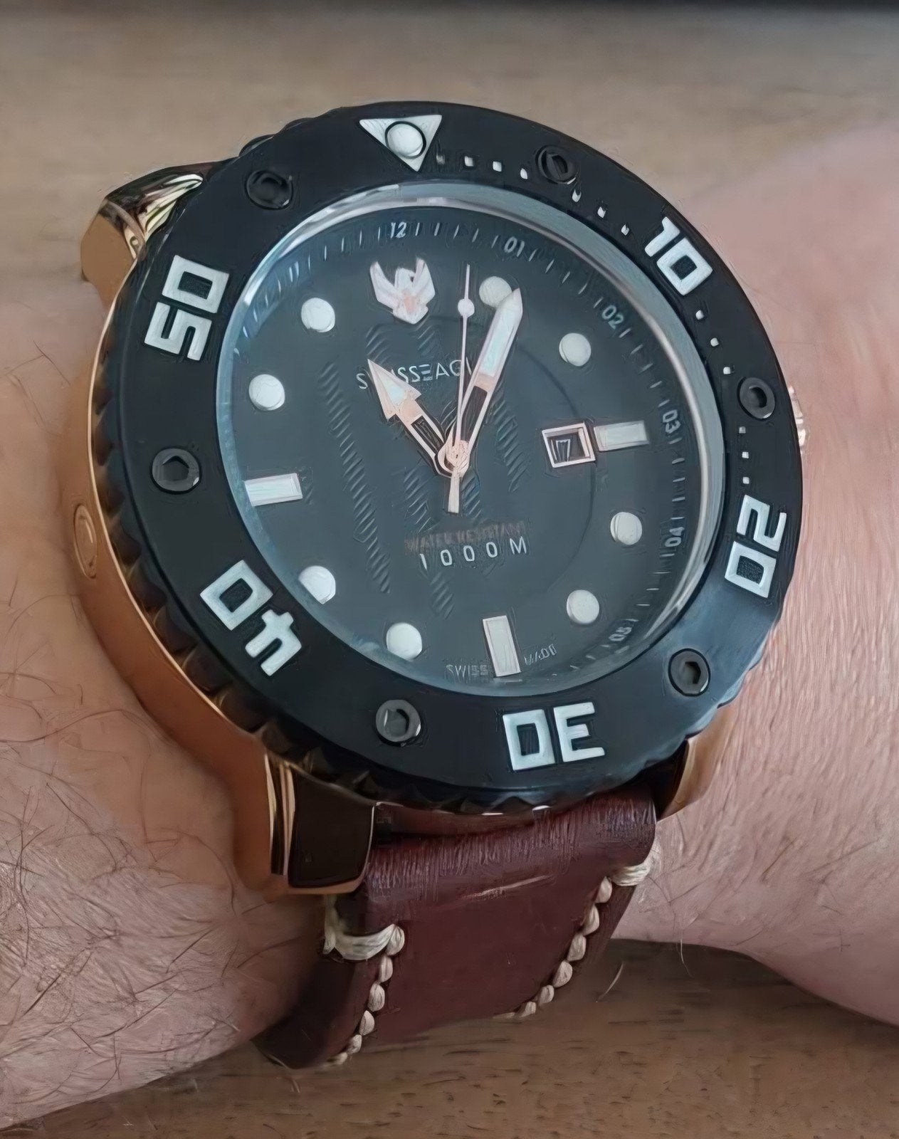 Swiss Eagle Abyss SE 9073-02 duikhorloge - Zo goed als nieuw, Sieraden, Tassen en Uiterlijk, Ophalen of Verzenden, Zo goed als nieuw