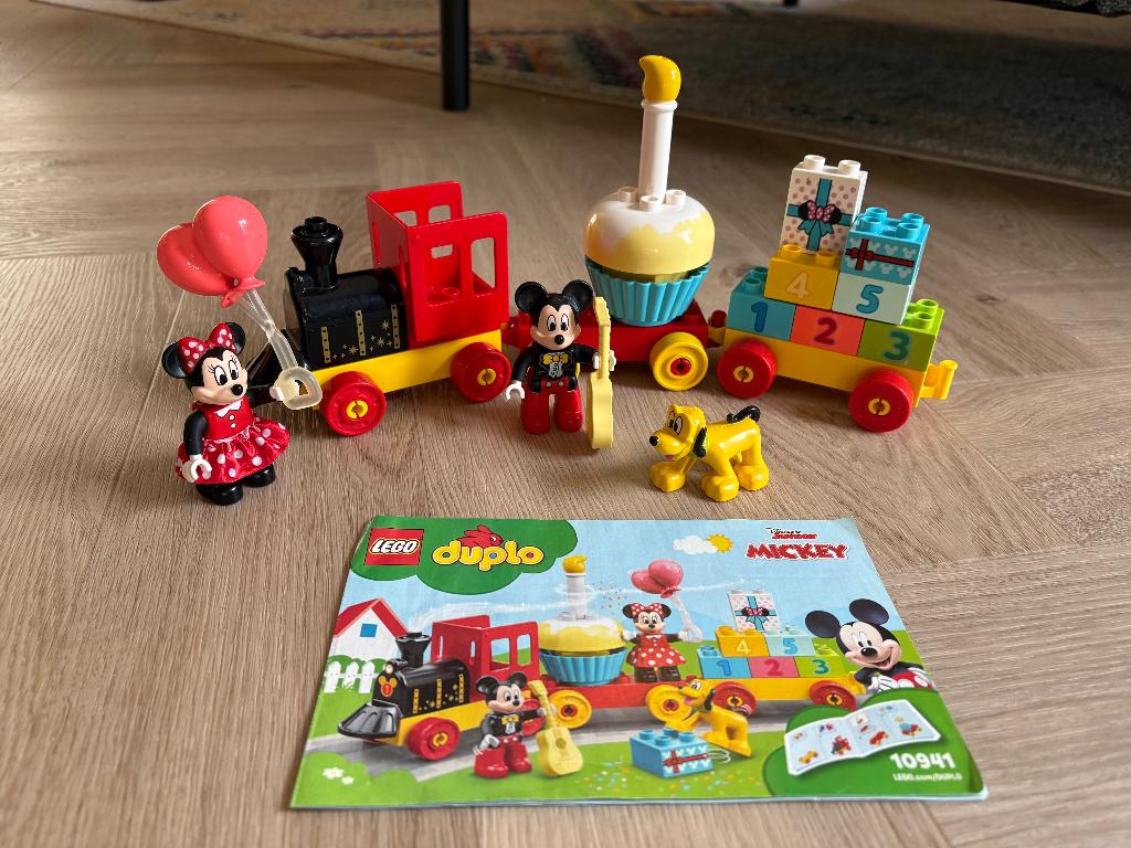 LEGO DUPLO Mickey & Minnie Verjaardagstrein (10941), Ophalen, Compleet, Zo goed als nieuw, Complete set