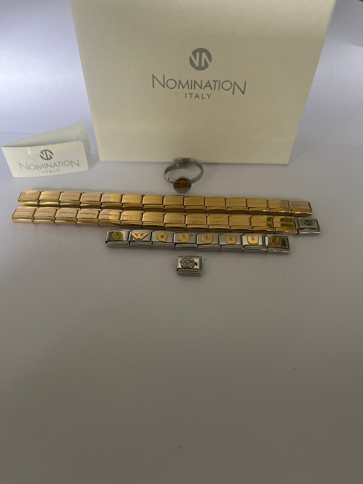 Nomination armbanden en ring,staal met goud, Sieraden, Tassen en Uiterlijk, Nieuw, Ophalen of Verzenden, Met bedels of kralen