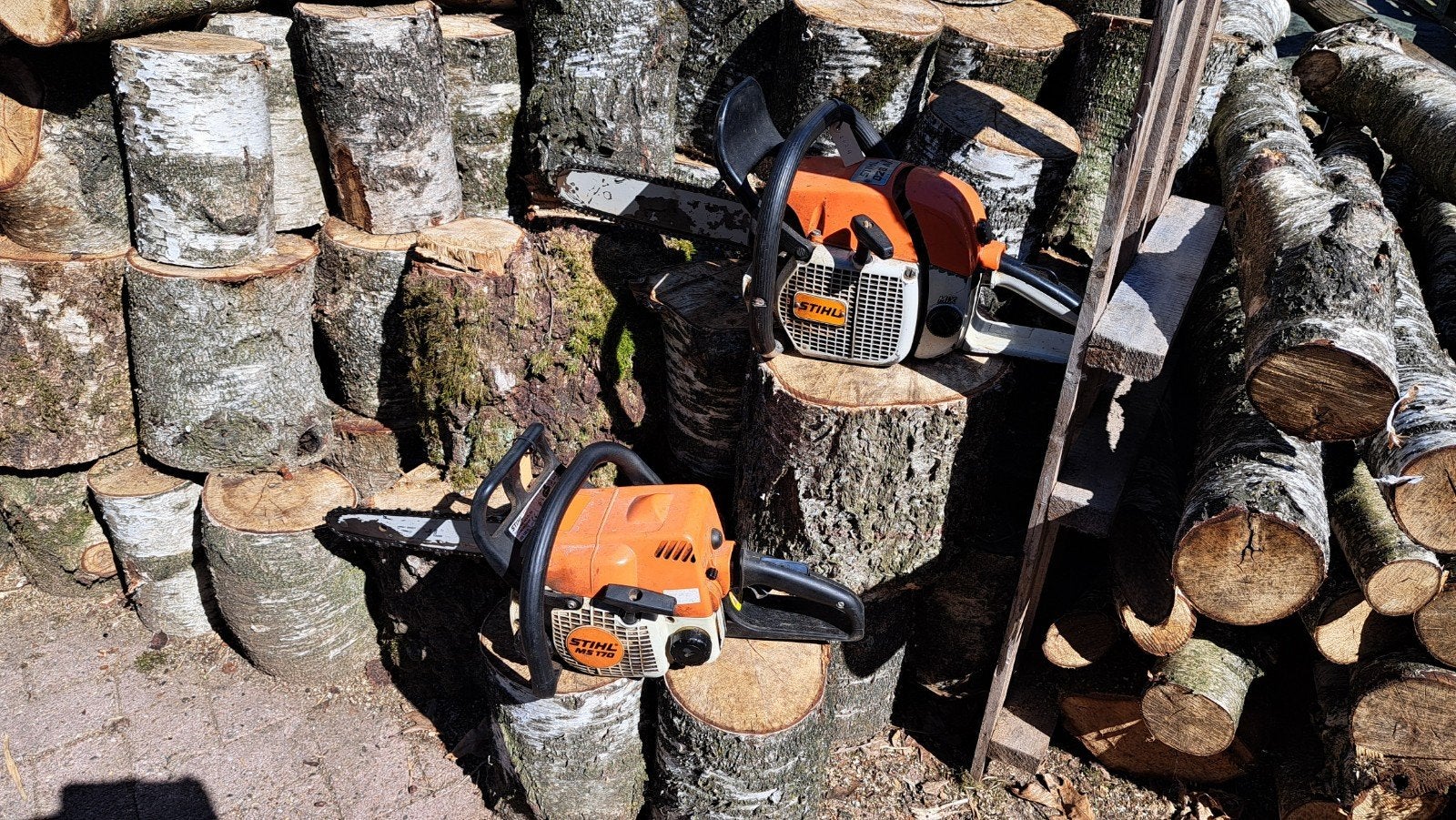 Stihl 028AV en Stihl MS 170 zoals ingeruild, 028 en MS 170, Stihl, Gebruikt, Ophalen of Verzenden