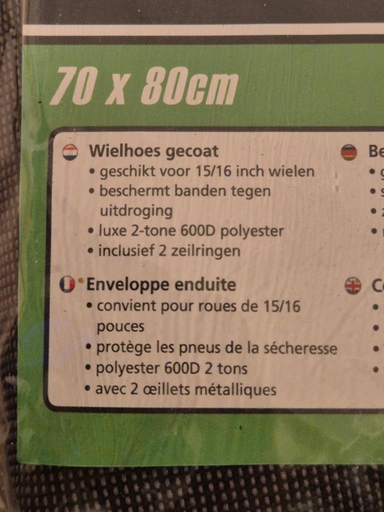 Bo-Camp Wielhoes Gecoat 70x80cm voor 15/16 inch wielen, Ophalen of Verzenden