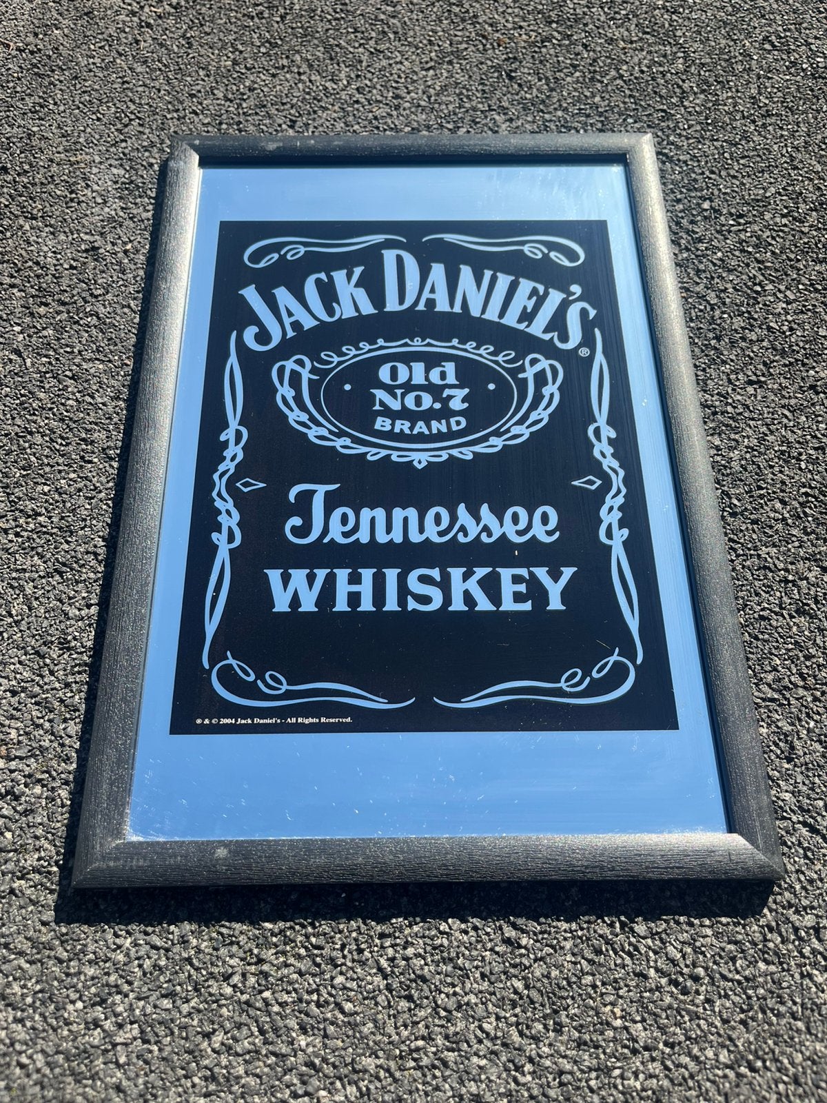 Vintage Jack Daniels Tennessee Whiskey reclamespiegel, Gebruikt, Gebruiksvoorwerp, ?, ?