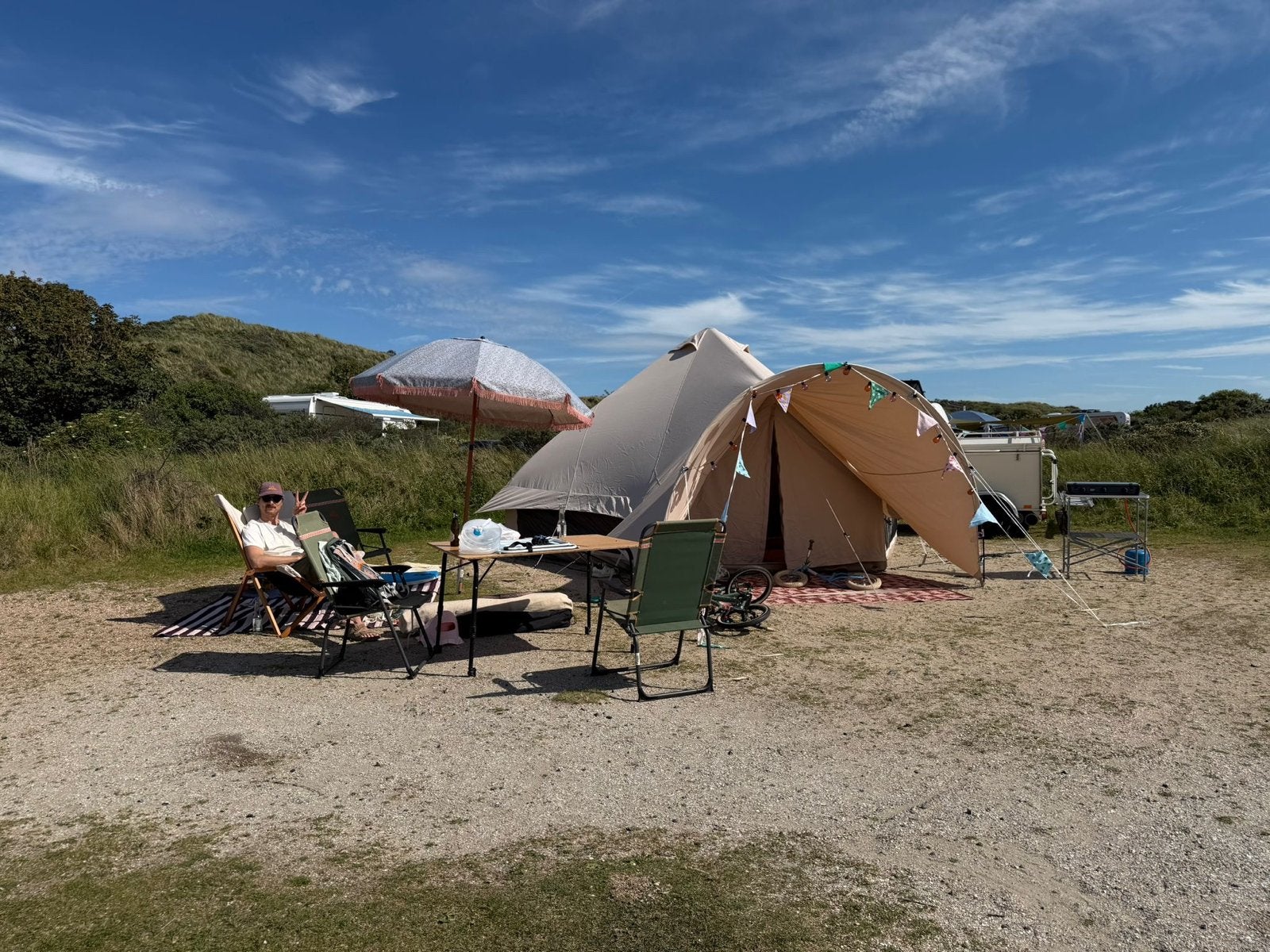 Obelink Sahara 500 Easy Air opblaasbare Bell Tent te huur, Caravans en Kamperen, Ophalen, Gebruikt, Tot en met 5