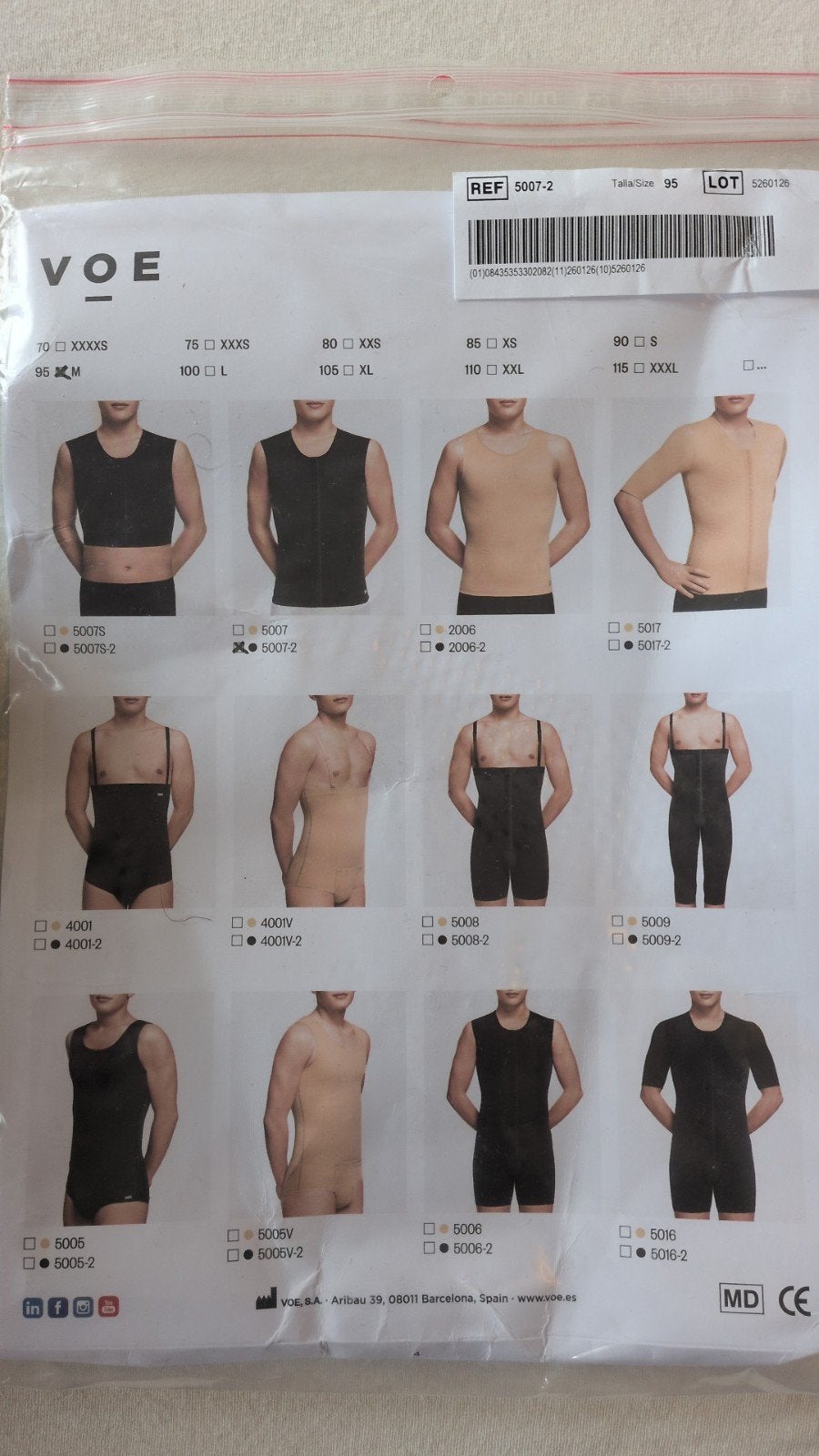 Heren compressievest VOE 5007-2, maat Medium, Kleding | Heren, Overige Herenkleding, Ophalen of Verzenden