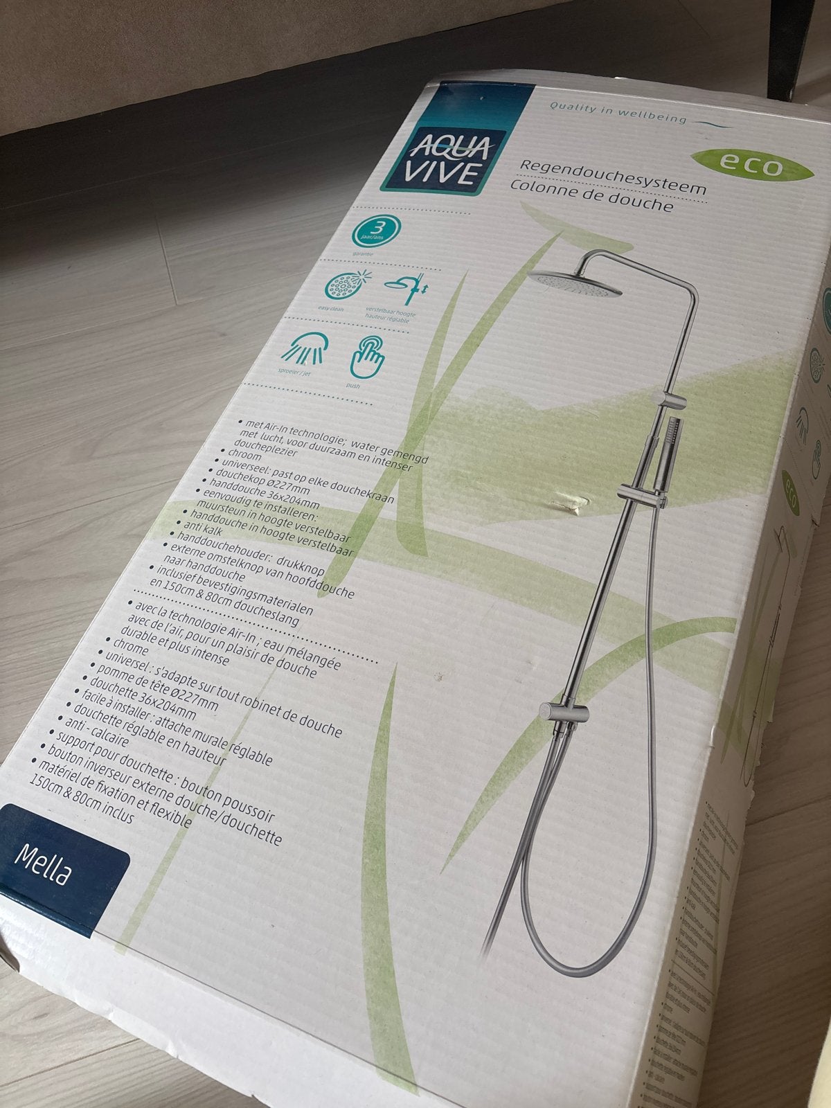 Aqua Vive Regendouchesysteem - Nieuw in doos, Ophalen of Verzenden, Nieuw, Chroom, Douche