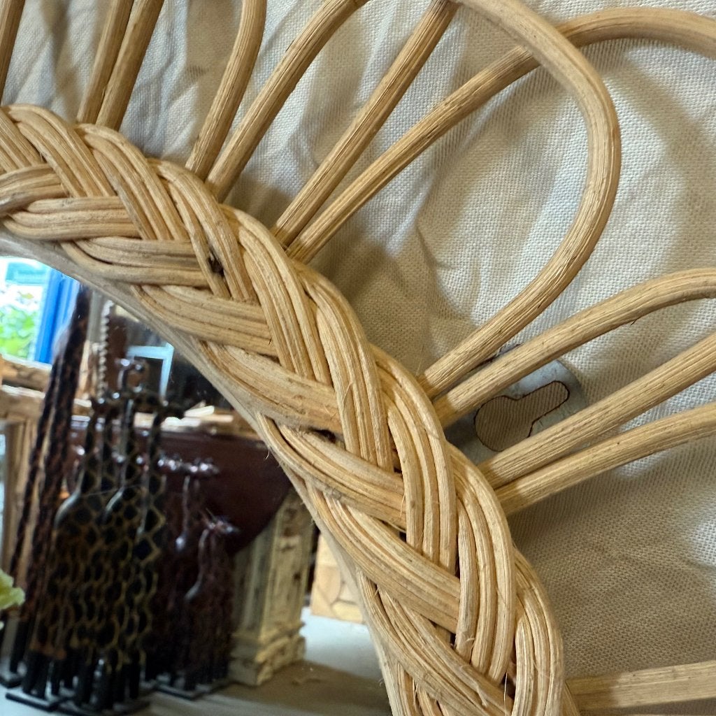 bamboe spiegel – 50 cm diameter - Gratis bezorgd, TTM Wonen, Meubels – (Perzische) Tapijten en Woonaccessoires, Taag 63, 2491 CS, Den Haag (Forepark)