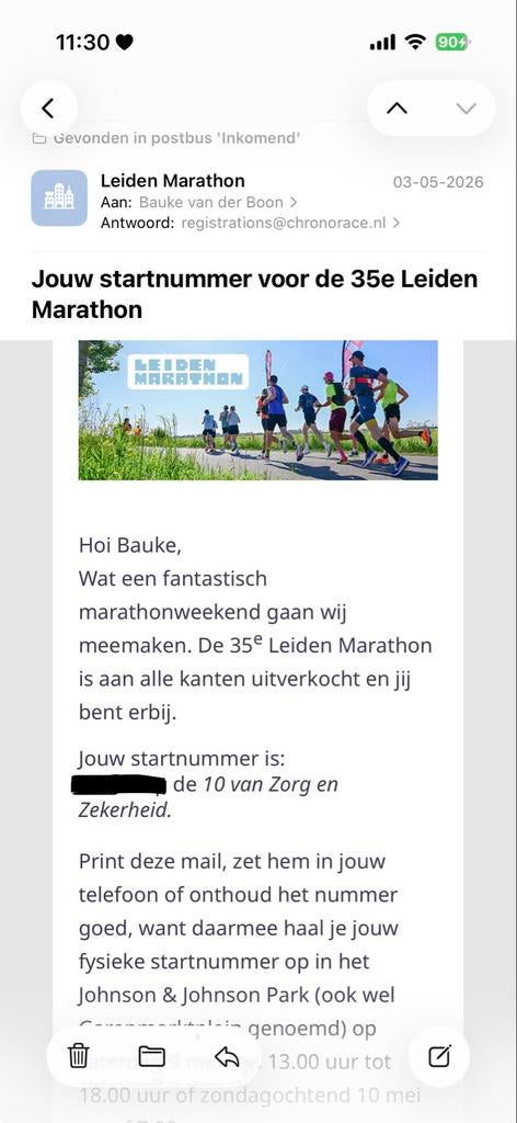 Startbewijs 10 km van Leiden, Tickets en Kaartjes, Eén persoon