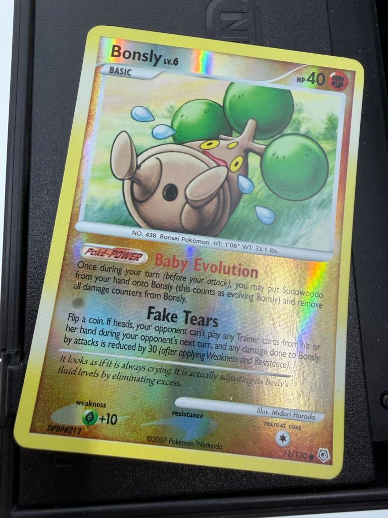 Bonsly LV.6 Pokémon Kaart DPBP#213 Foil, Ophalen of Verzenden, Gebruikt, Losse kaart, Foil