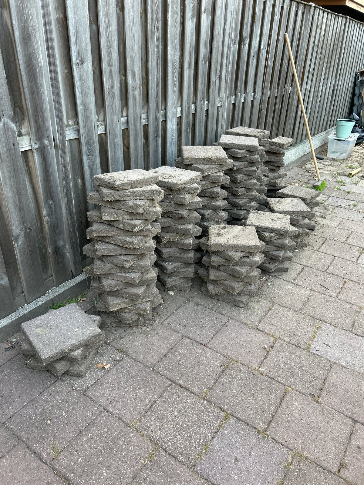 Gebruikte terrastegels, 10 m² of meer, Tuin en Terras, Tegels en Klinkers, Ophalen, Gebruikt, 10 m² of meer, Beton